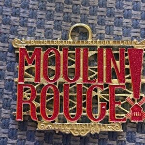 Moulin Rouge Gold and Red Pendant Christmas Ornament